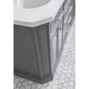 Water Creation 72" Palace Collection Quartz Carrara Cashmere Gray Bathroom Vanity Set with Hardware and F2-0012 Faucets in Chrome Finish PA72QZ01CG-000TL1201