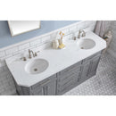 Water Creation 72" Palace Collection Quartz Carrara Cashmere Gray Bathroom Vanity Set with Hardware and F2-0012 Faucets in Polished Nickel PVD Finish PA72QZ05CG-000TL1205