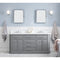 Water Creation 72" Palace Collection Quartz Carrara Cashmere Gray Bathroom Vanity Set with Hardware and F2-0013 Faucets in Chrome Finish PA72QZ01CG-000FX1301