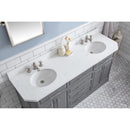 Water Creation 72" Palace Collection Quartz Carrara Cashmere Gray Bathroom Vanity Set with Hardware and F2-0013 Faucets Mirror in Polished Nickel PVD Finish PA72QZ05CG-E18FX1305