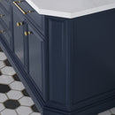 Water Creation Palace 72" Double Sink White Quartz Countertop Vanity in Monarch Blue PA72QZ06MB-000000000