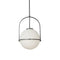 Dainolite 1 Light Incandescent Pendant Matte Black with White Opal Glass PAO-121P-MB