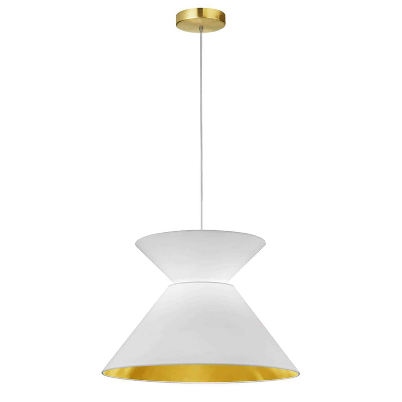 Dainolite 1 Light Patricia Pendant Wht/Gld Shade Agb PAT-181P-AGB-692