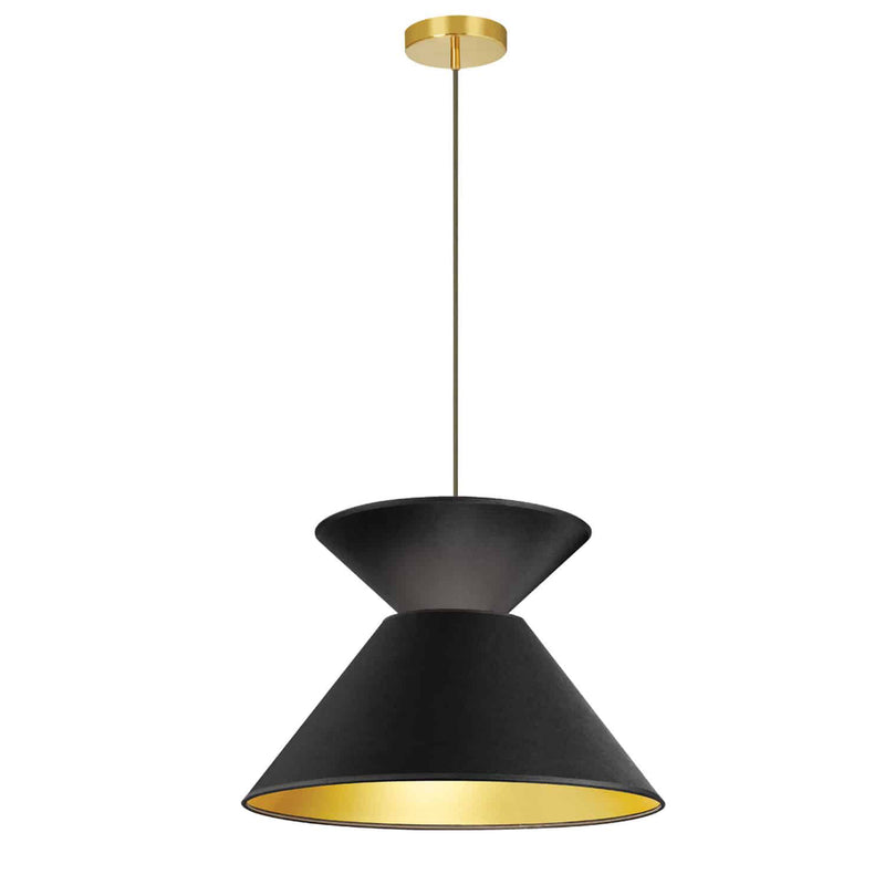 Dainolite 1 Light Patricia Pendant Blk/Gld Shade Agb PAT-181P-AGB-698