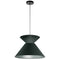 Dainolite 1 Light Patricia Pendant  Jtone Blk/Sv Shade Bk PAT-181P-BK-697