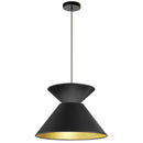 Dainolite 1 Light Patricia Pendant Blk/Gld Shade Bk PAT-181P-BK-698