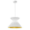 Dainolite 1 Light Patricia Pendant Wht/Gld Shade Wh PAT-181P-WH-692