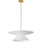 Dainolite 1 Light Incandescent Pendant Aged Brass with White Shade PAT-241P-AGB-790