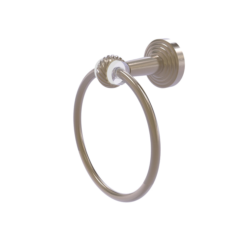 Allied Brass Pacific Beach Collection Towel Ring with Twisted Accents PB-16T-PEW