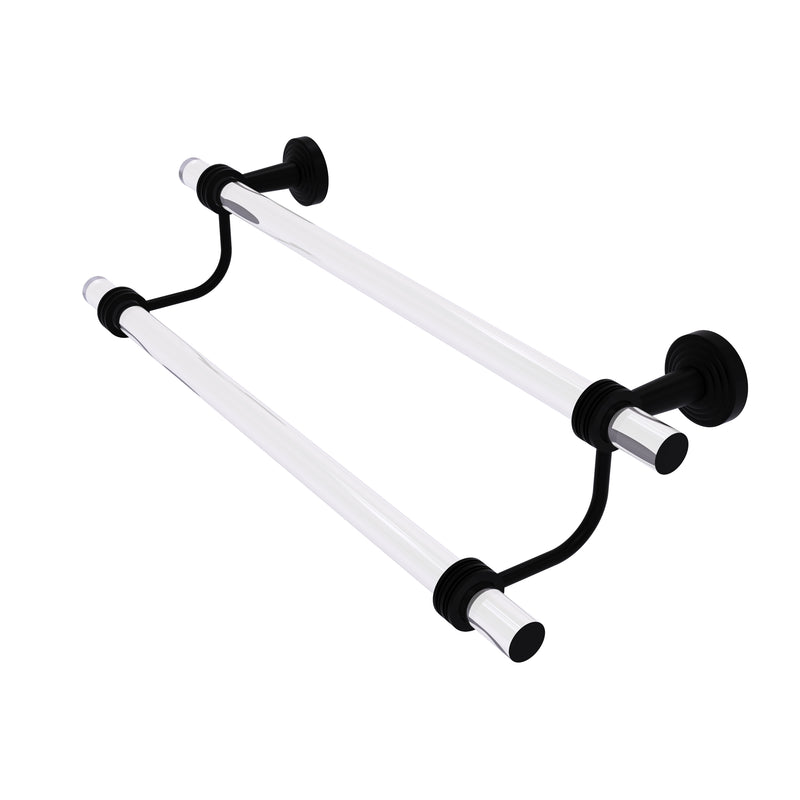 Allied Brass Pacific Beach Collection 18 Inch Double Towel Bar with Dotted Accents PB-72D-18-BKM