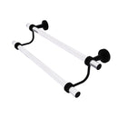 Allied Brass Pacific Beach Collection 18 Inch Double Towel Bar with Groovy Accents PB-72G-18-BKM