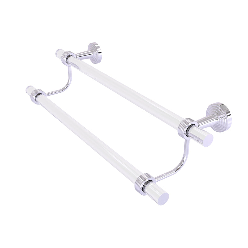 Allied Brass Pacific Beach Collection 18 Inch Double Towel Bar with Groovy Accents PB-72G-18-PC