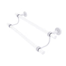 Allied Brass Pacific Beach Collection 18 Inch Double Towel Bar with Groovy Accents PB-72G-18-WHM