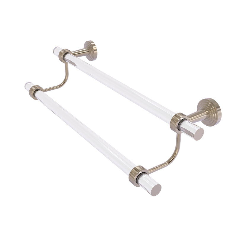 Allied Brass Pacific Beach Collection 24 Inch Double Towel Bar with Groovy Accents PB-72G-24-PEW