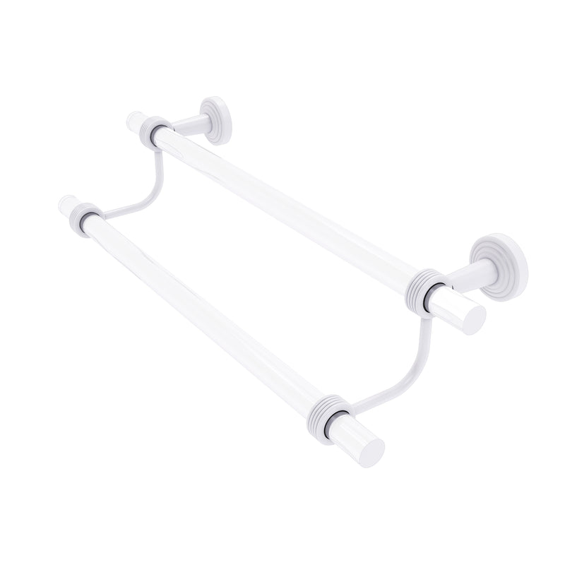 Allied Brass Pacific Beach Collection 36 Inch Double Towel Bar with Groovy Accents PB-72G-36-WHM