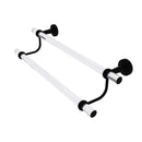 Allied Brass Pacific Beach Collection 18 Inch Double Towel Bar with Twisted Accents PB-72T-18-BKM