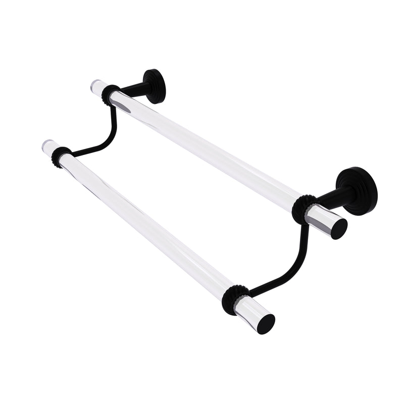 Allied Brass Pacific Beach Collection 18 Inch Double Towel Bar with Twisted Accents PB-72T-18-BKM