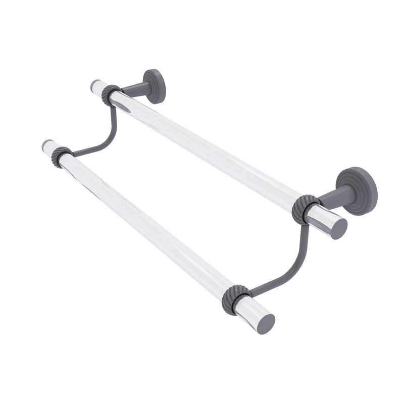 Allied Brass Pacific Beach Collection 18 Inch Double Towel Bar with Twisted Accents PB-72T-18-GYM