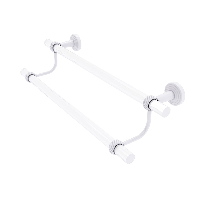 Allied Brass Pacific Beach Collection 24 Inch Double Towel Bar with Twisted Accents PB-72T-24-WHM