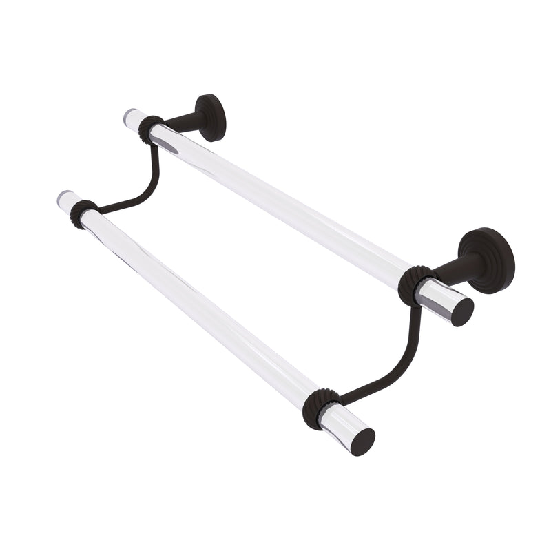 Allied Brass Pacific Beach Collection 36 Inch Double Towel Bar with Twisted Accents PB-72T-36-ORB