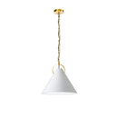 Dainolite 1 Light Incandescent Pendant Aged Brass with White Shade PCN-161P-AGB-790