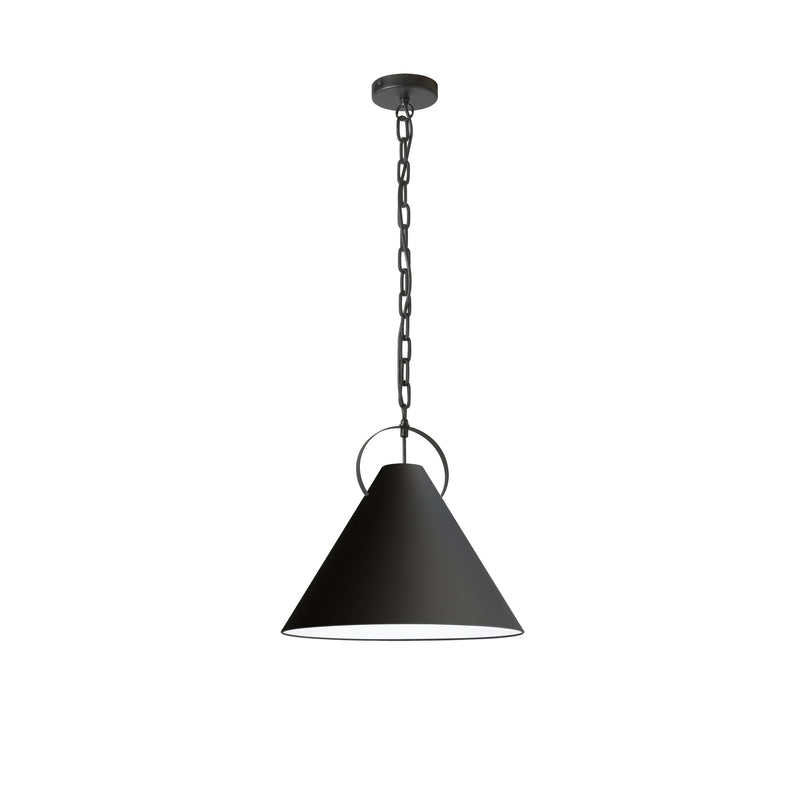 Dainolite 1 Light Incandescent Pendant Matte Black with Black Shade PCN-161P-MB-797