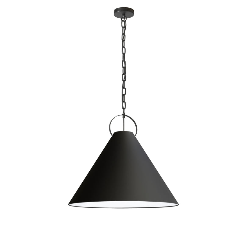 Dainolite 1 Light Incandescent Pendant Matte Black with Black Shade PCN-241P-MB-797