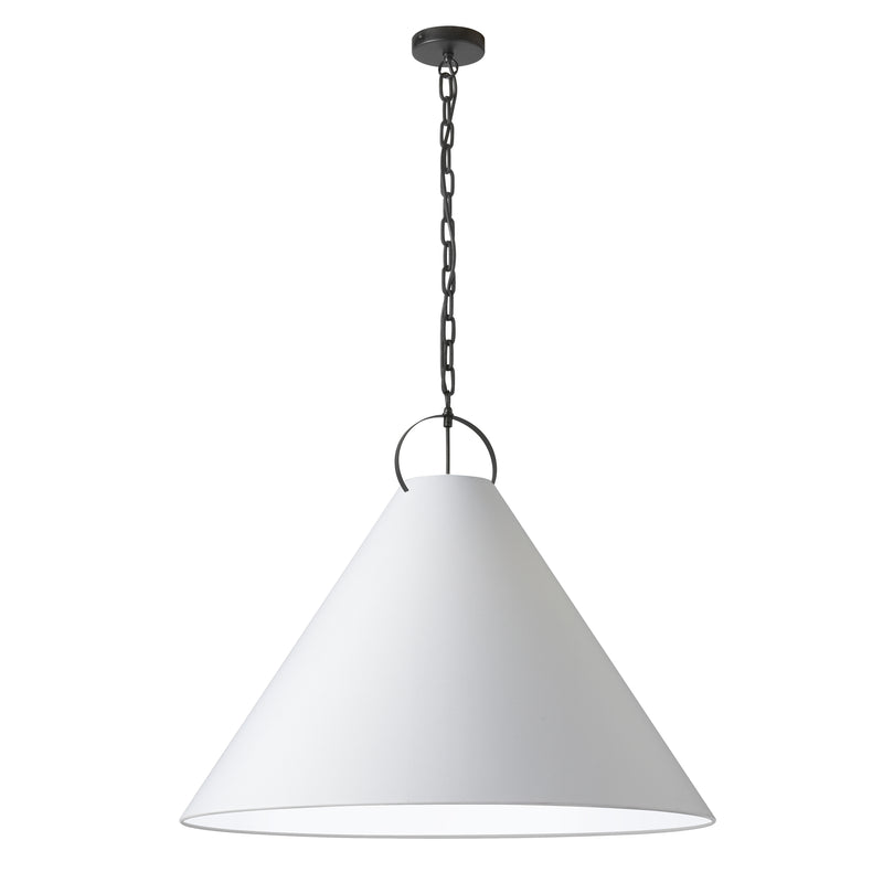 Dainolite 1 Light Incandescent Pendant Matte Black with White Shade PCN-321P-MB-790