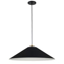 Dainolite 1 Light Incandescent Pendant Aged Brass and Matte Black PDC-241P-AGB-MB