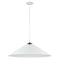 Dainolite 1 Light Incandescent Pendant Matte Black and Matte White PDC-241P-MB-MW