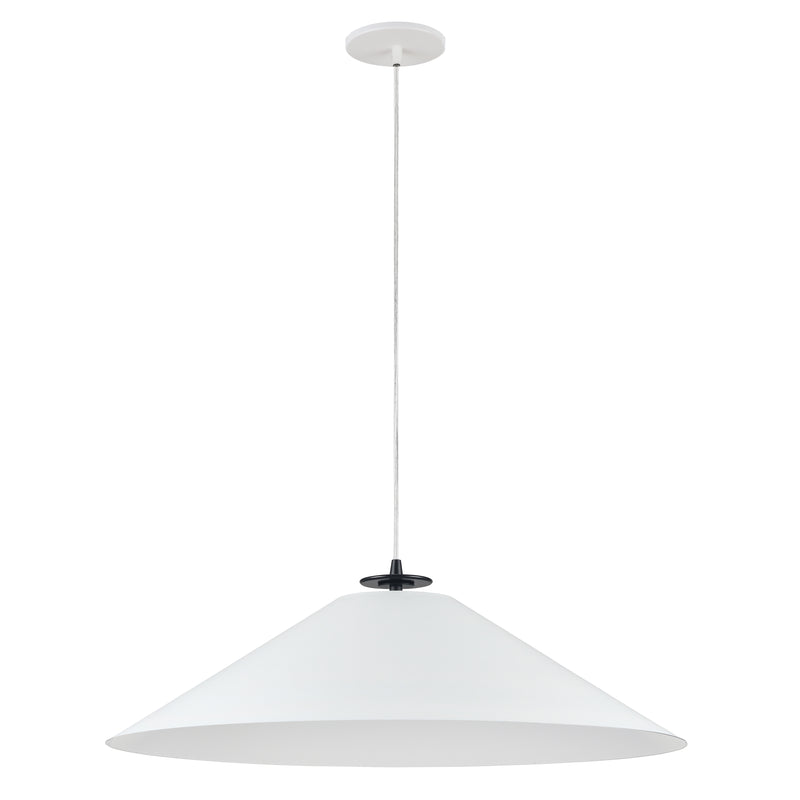 Dainolite 1 Light Incandescent Pendant Matte Black and Matte White PDC-241P-MB-MW