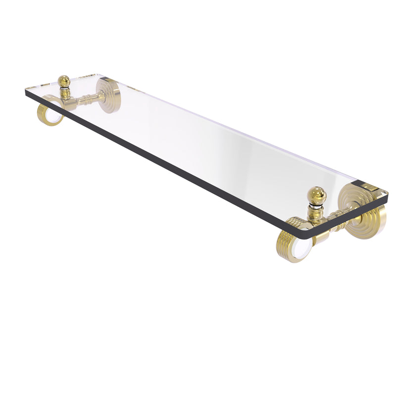 Allied Brass Pacific Grove Collection 22 Inch Glass Shelf with Groovy Accents PG-1G-22-UNL