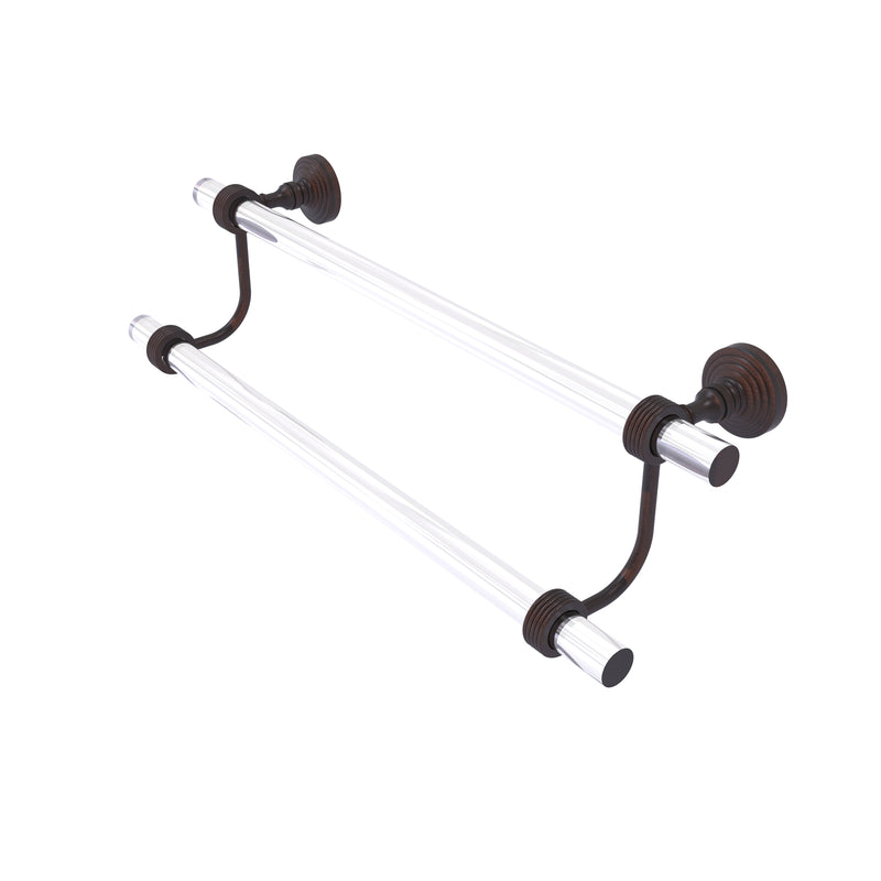 Allied Brass Pacific Grove Collection 18 Inch Double Towel Bar with Groovy Accents PG-72G-18-VB