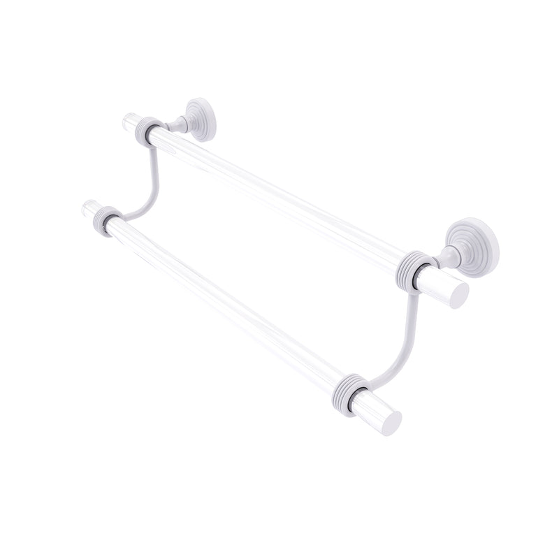 Allied Brass Pacific Grove Collection 18 Inch Double Towel Bar with Groovy Accents PG-72G-18-WHM