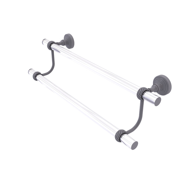 Allied Brass Pacific Grove Collection 36 Inch Double Towel Bar with Twisted Accents PG-72T-36-GYM