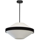 Dainolite 4 Light Incandescent Pendant Matte Black with White and Black Shade PIA-214P-MB-BW