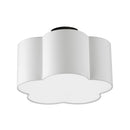 Dainolite 3 Light Incandescent Flush Mount Matte Black with White Shade PLX-152FH-MB-WH