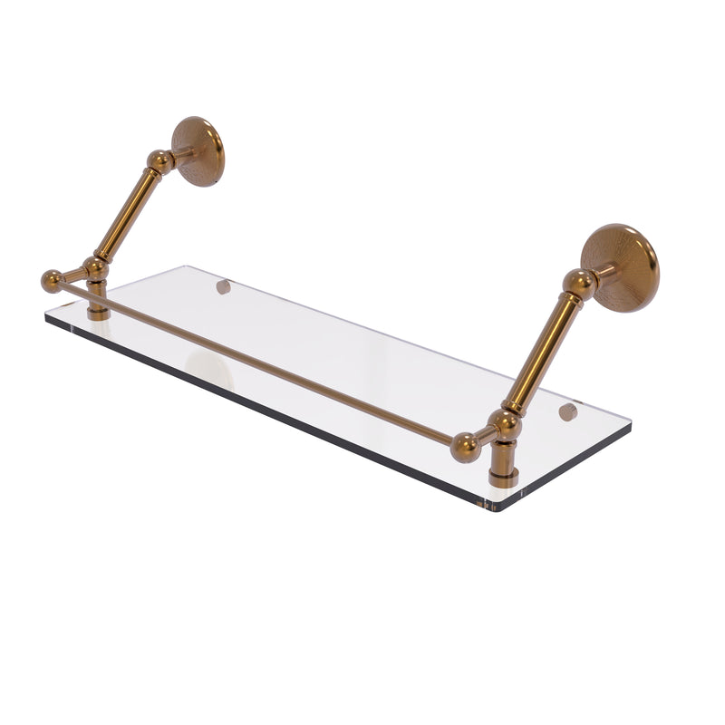 Allied Brass Prestige Monte Carlo 24 Inch Floating Glass Shelf with Gallery Rail PMC-1-24-GAL-BBR