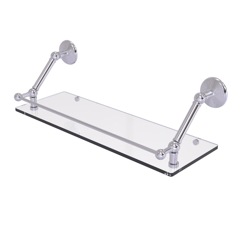 Allied Brass Prestige Monte Carlo 24 Inch Floating Glass Shelf with Gallery Rail PMC-1-24-GAL-SCH