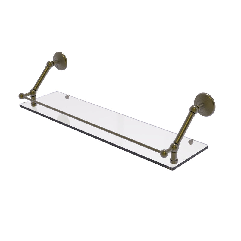 Allied Brass Prestige Monte Carlo 30 Inch Floating Glass Shelf with Gallery Rail PMC-1-30-GAL-ABR