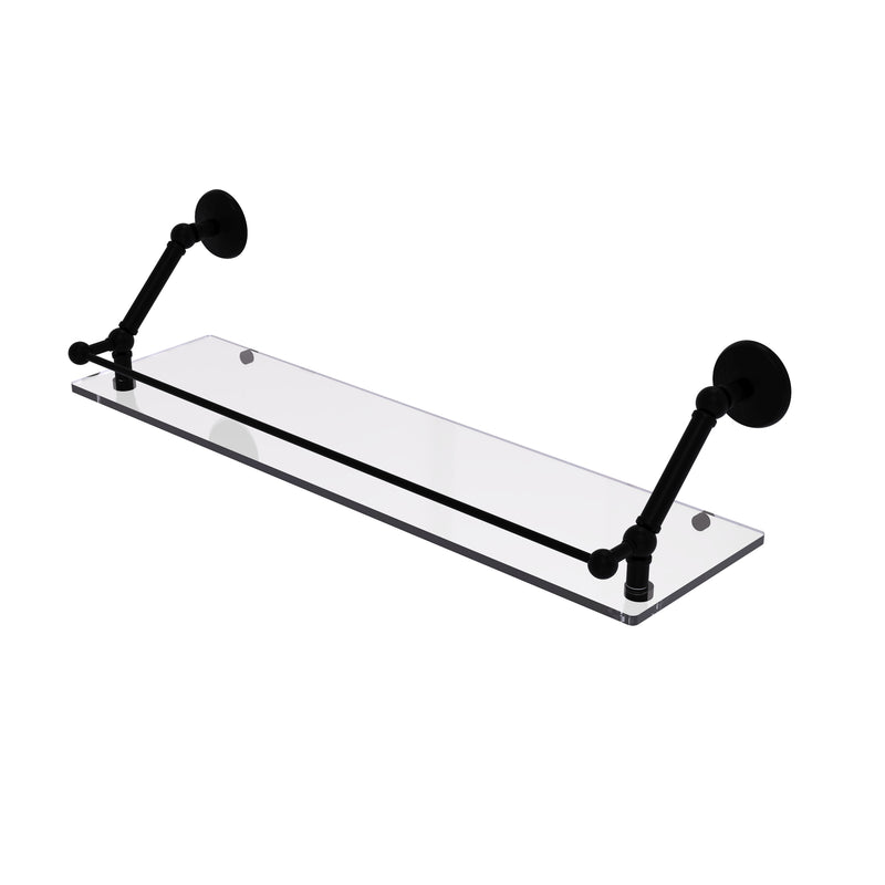 Allied Brass Prestige Monte Carlo 30 Inch Floating Glass Shelf with Gallery Rail PMC-1-30-GAL-BKM