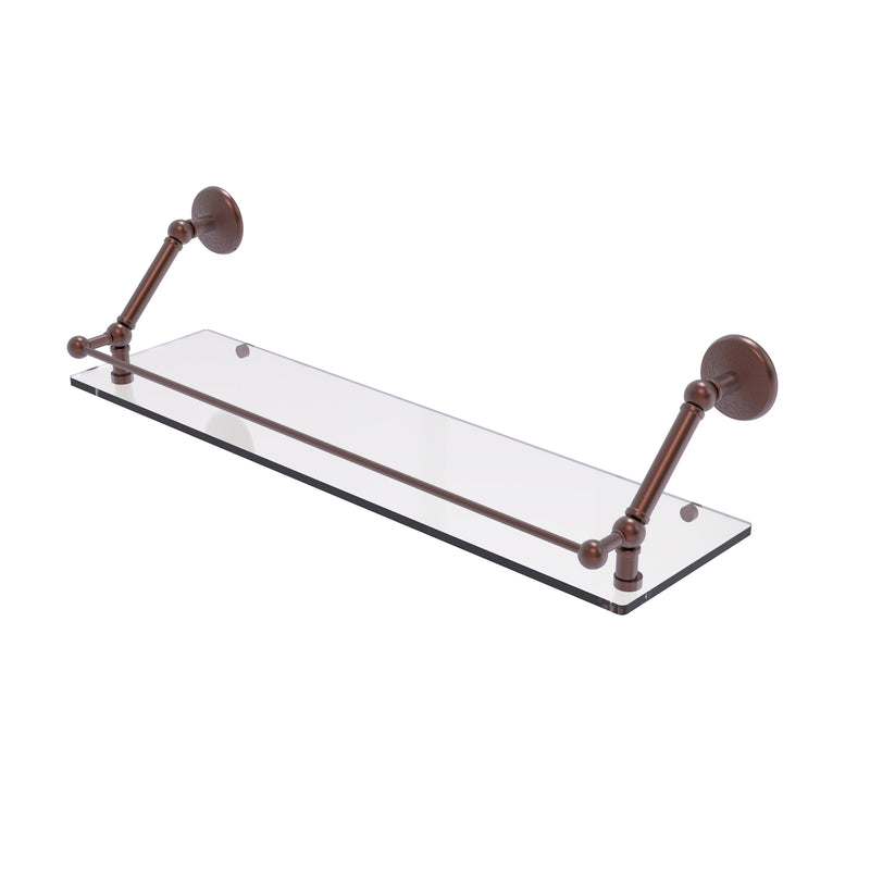 Allied Brass Prestige Monte Carlo 30 Inch Floating Glass Shelf with Gallery Rail PMC-1-30-GAL-CA