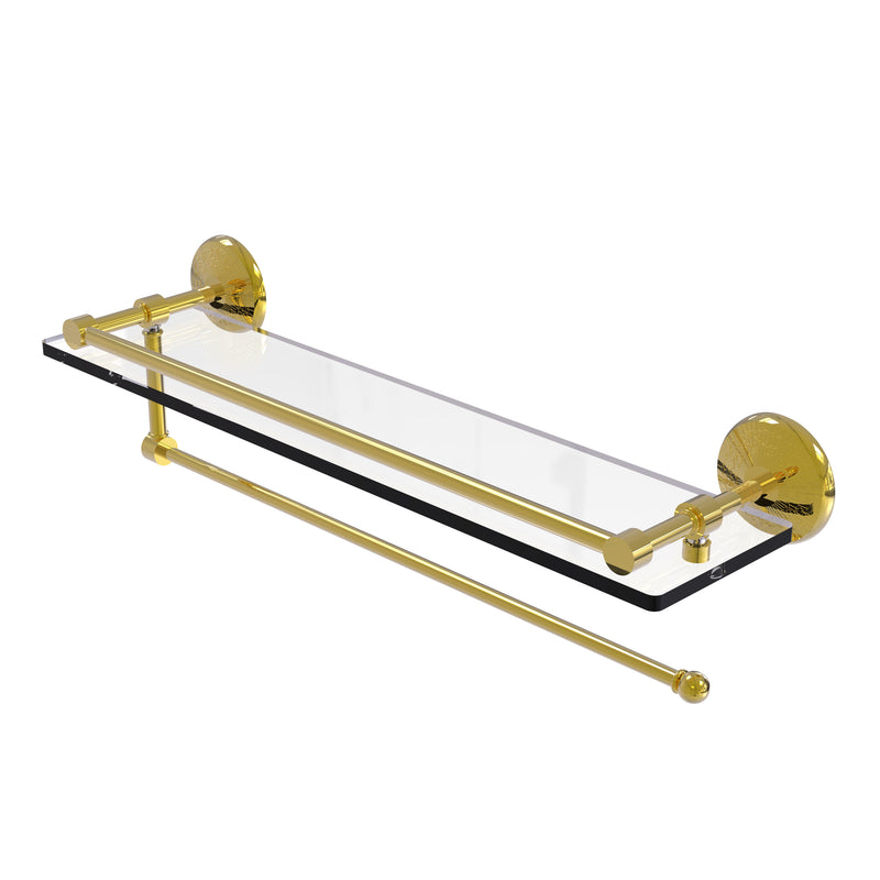 Allied Brass Prestige Monte Carlo Collection Paper Towel Holder with 22 Inch Gallery Glass Shelf PMC-1PT-22-GAL-PB