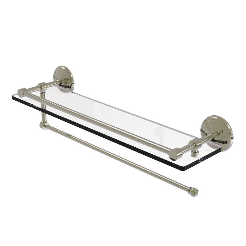 Allied Brass Prestige Monte Carlo Collection Paper Towel Holder with 22 Inch Gallery Glass Shelf PMC-1PT-22-GAL-PNI