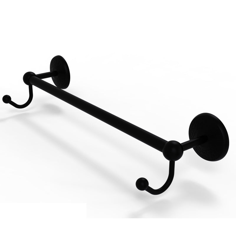 Allied Brass Prestige Monte Carlo Collection 18 Inch Towel Bar with Integrated Hooks PMC-41-18-HK-BKM