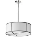 Dainolite 4 Light Incandescent Pendant Polished Chrome with Wh and Gry Shade PNA-204P-PC-GRW