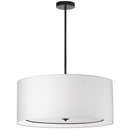 Dainolite 4 Light Incandescent Pendant Matte Black with White Shade POR-304P-MB-WH