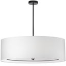 Dainolite 4 Light Incandescent Pendant Matte Black with White Shade POR-406P-MB-WH