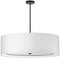 Dainolite 4 Light Incandescent Pendant Matte Black with White Shade POR-406P-MB-WH