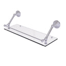 Allied Brass Prestige Que New 24 Inch Floating Glass Shelf with Gallery Rail PQN-1-24-GAL-SCH